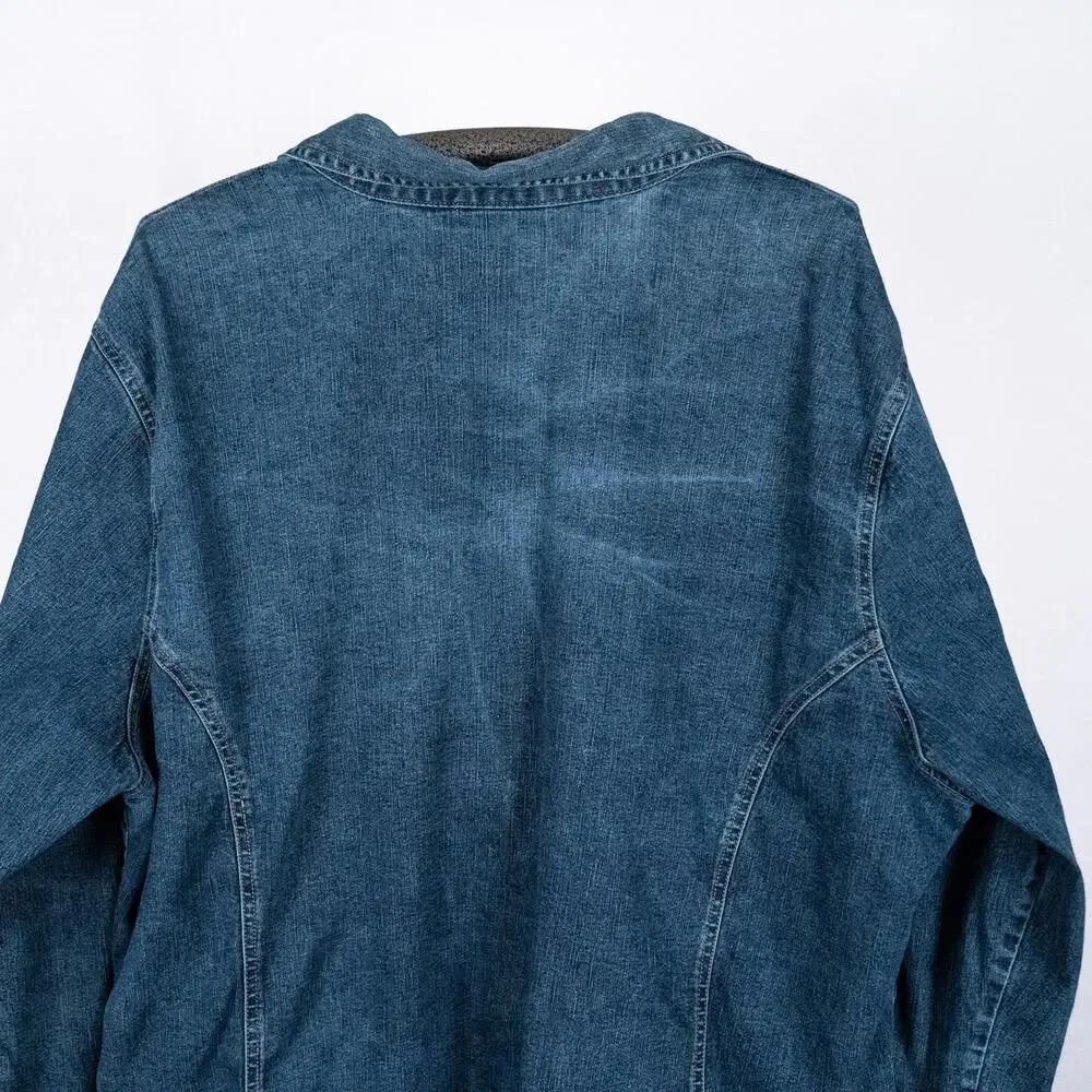 Ashley Stewart Women's Denim Trucker Jacket Size 24W Classic Casual Western Jean